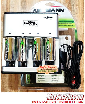 Ansman PhotoCam V _Bộ sạc Pin PhotoCam V kèm 4 pin sạc D Energixer NH50-BP2 (D2500mAh 1.2v)